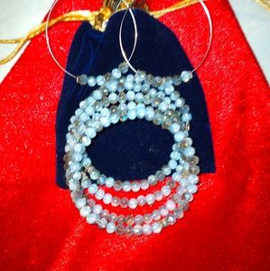 Baby blue memory bracelet and earring set